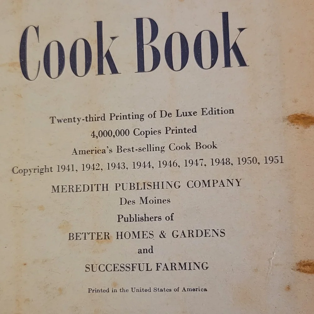 1951 Better Homes & Gardens Cookbook Add A Page Vintage